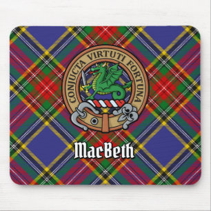 Clan MacBeth Wappen über Tartan Mousepad