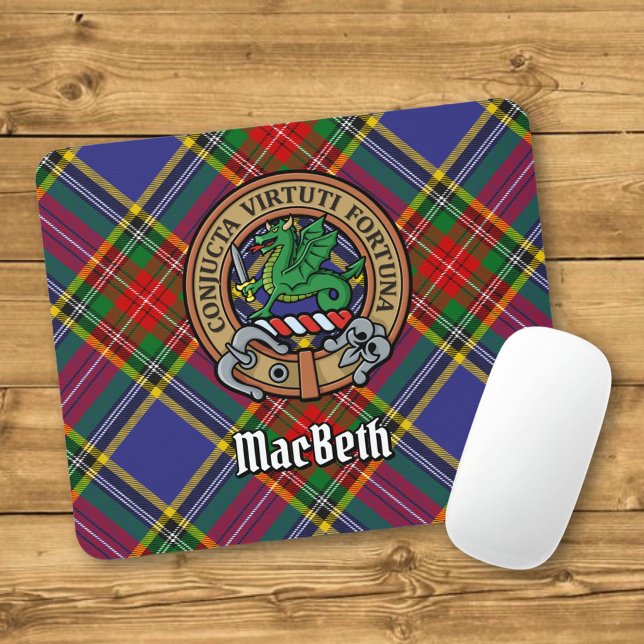 Clan MacBeth Wappen über Tartan Mousepad (Von Creator hochgeladen)