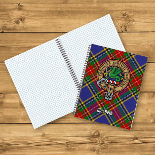 Clan MacBeth Wappen über Tartan Notizbuch