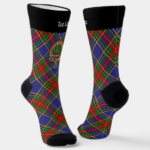 Clan MacBeth Wappen über Tartan Socks Socken