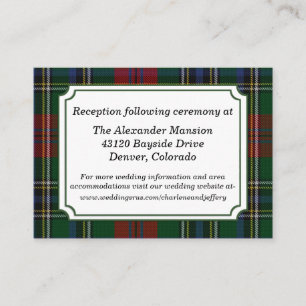 Clan MacClain Kariert Wedding Enclosure Card Begleitkarte