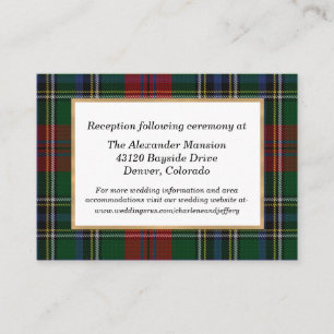 Clan MacClain Tartan Karierte Hochzeitskarte Begleitkarte