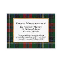 Clan MacClain Tartan Karierte Hochzeitskarte
