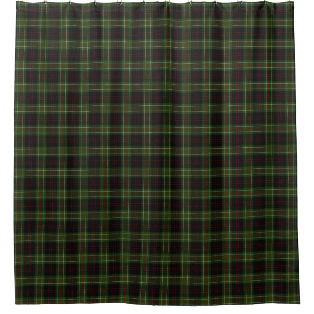 Clan MacDiarmid Green Black Red Tartan Duschvorhang (Vorderseite)