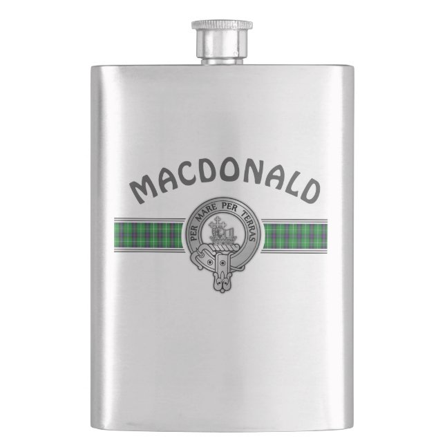 Clan MacDonald (Edit) Wappen & Tartan Flachmann (Vorderseite)