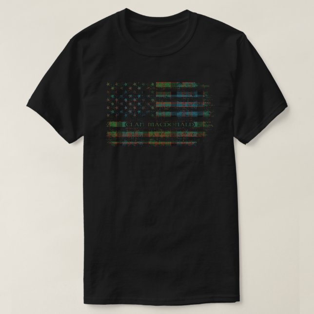 Clan MacDonald Scottish tartan US-Flaggenkilometer T-Shirt (Design vorne)