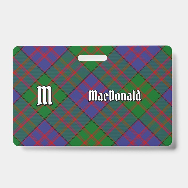 Clan MacDonald Tartan Abzeichen Ausweis (Vorderseite)