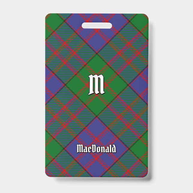 Clan MacDonald Tartan Abzeichen Ausweis (Vorderseite)