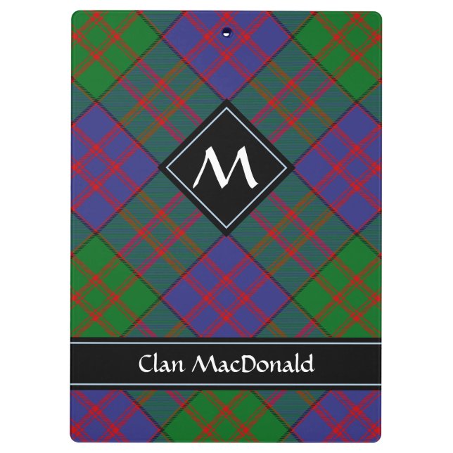 Clan MacDonald Tartan Clipboard Klemmbrett (Rückseite)