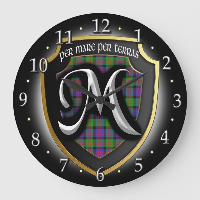 Clan MacDonald Tartan Clock Große Wanduhr (Vorderseite)