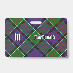 Clan MacDonald von Clanranald Tartan Abzeichen Ausweis