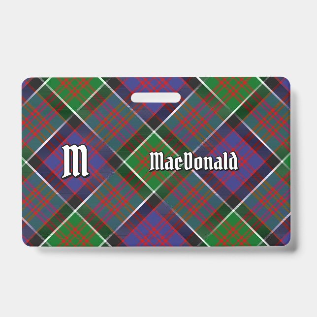 Clan MacDonald von Clanranald Tartan Abzeichen Ausweis (Vorderseite)