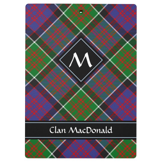 Clan MacDonald von Clanranald Tartan Clipboard Klemmbrett (Rückseite)