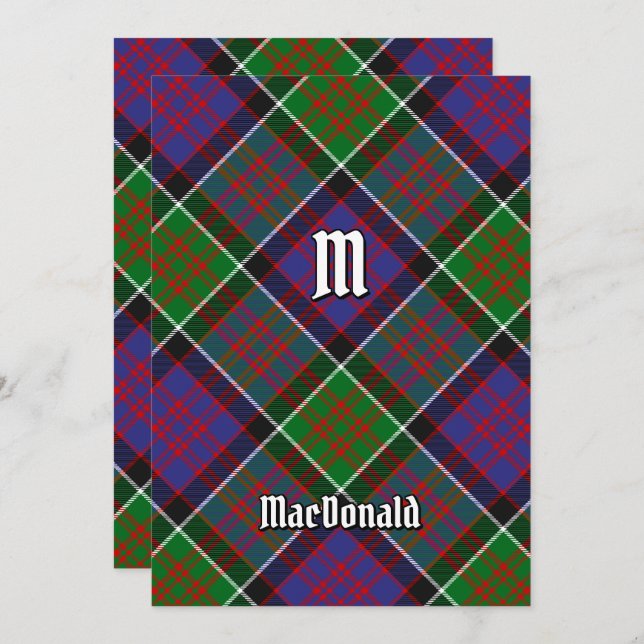 Clan MacDonald von Clanranald Tartan Einladung (Vorne/Hinten)