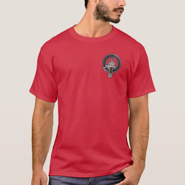 Clan MacDonald von Clanranald Wappen & Tartan T-Shirt (Vorderseite)