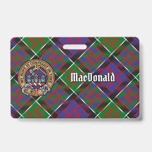 Clan MacDonald von Clanranald Wappen über Tartan Ausweis