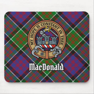 Clan MacDonald von Clanranald Wappen über Tartan Mousepad