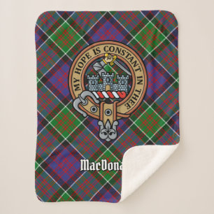 Clan MacDonald von Clanranald Wappen über Tartan Sherpadecke