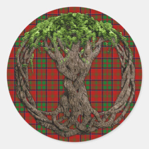 Clan MacDonald von Glencoe Tartan und keltischer B Runder Aufkleber