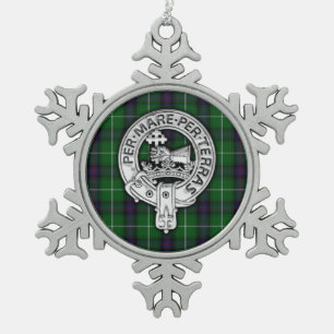 Clan MacDonald von Isles Wappen & Tartan Schneeflocken Zinn-Ornament