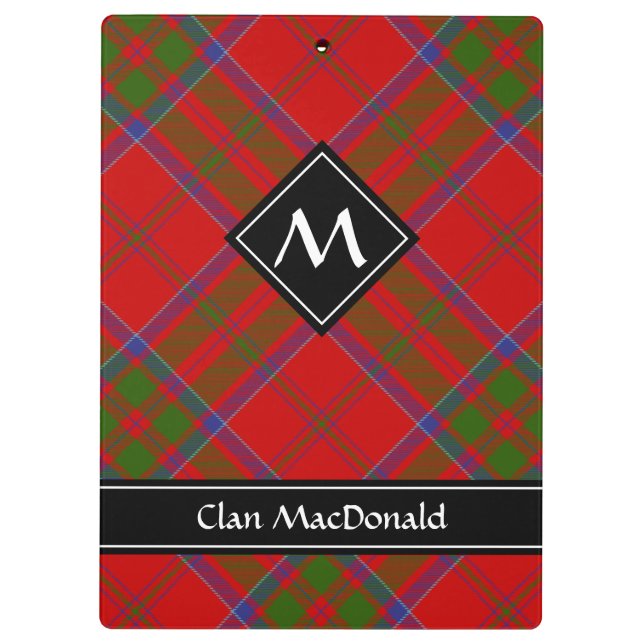 Clan MacDonald von Keppoch Tartan Clipboard Klemmbrett (Rückseite)