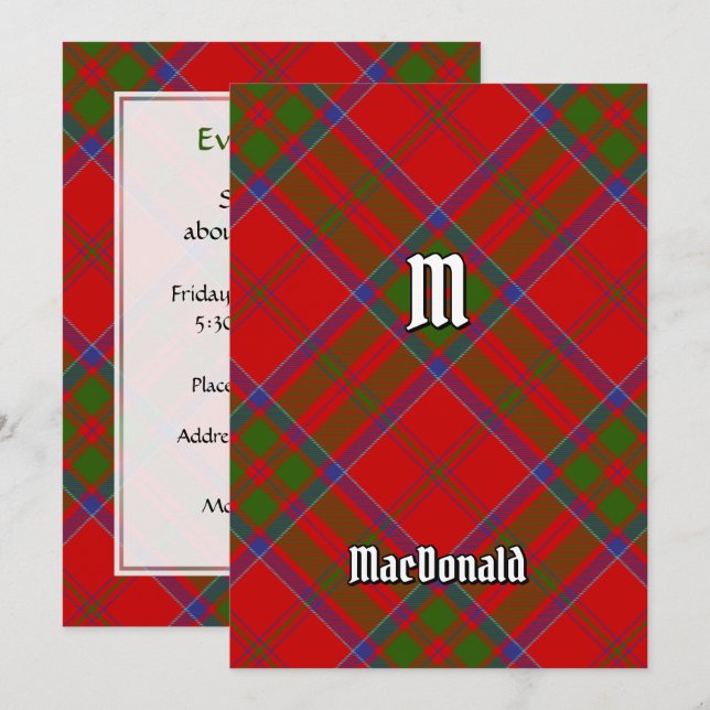 Clan MacDonald von Keppoch Tartan Einladung (Vorne/Hinten)