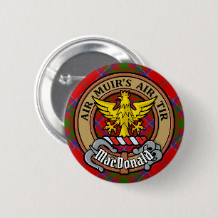 Clan MacDonald von Keppoch Wappen über Tartan Button