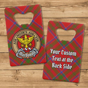 Clan MacDonald von Keppoch Wappen über Tartan Geldbeutel Flaschenöffner