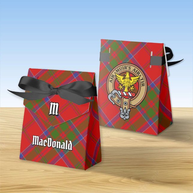 Clan MacDonald von Keppoch Wappen über Tartan Geschenkschachtel (Von Creator hochgeladen)