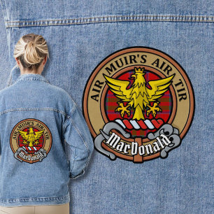 Clan MacDonald von Keppoch Wappen über Tartan Jeansjacke