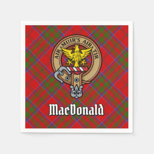 Clan MacDonald von Keppoch Wappen über Tartan Serviette