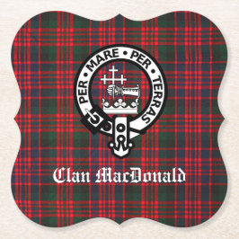 Clan MacDonald Wappen & Modern Tartan Untersetzer