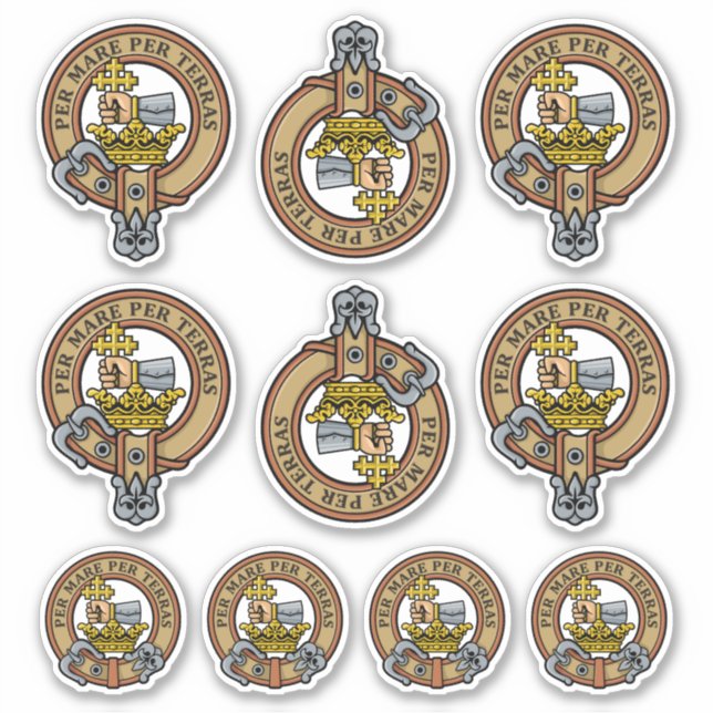 Clan MacDonald Wappen Sticker Set (Vorderseite)