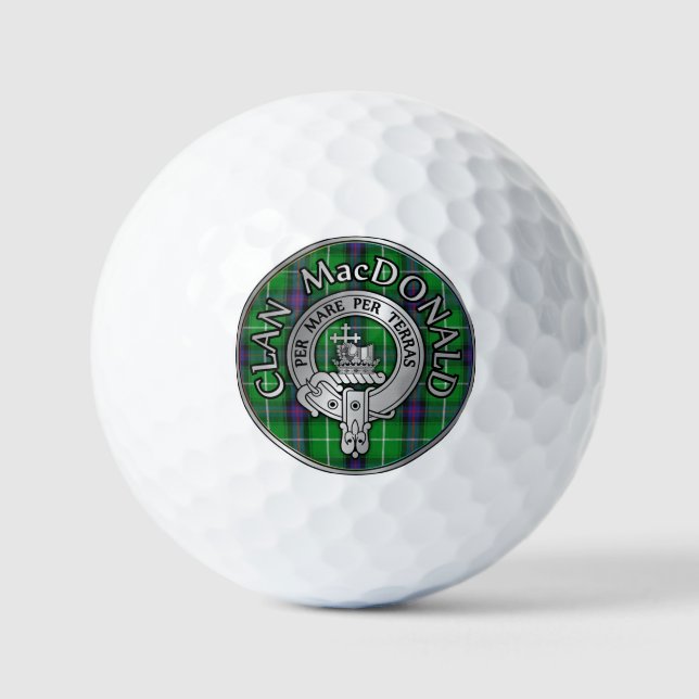 Clan MacDonald Wappen & Tartan Golfball (Vorderseite)