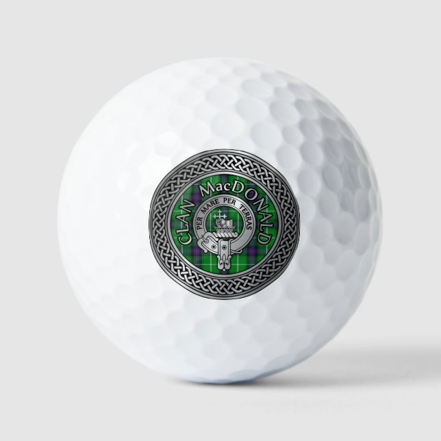Clan MacDonald Wappen & Tartan Knot Golfball (Vorderseite)