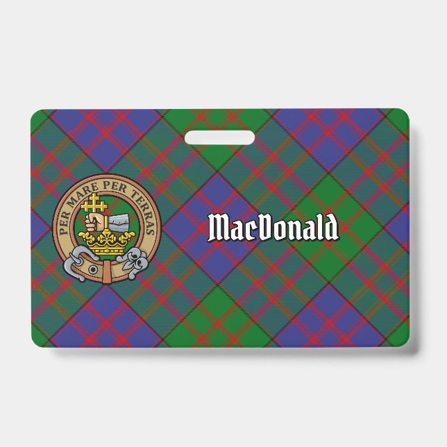 Clan MacDonald Wappen über Tartan Ausweis (Vorderseite)
