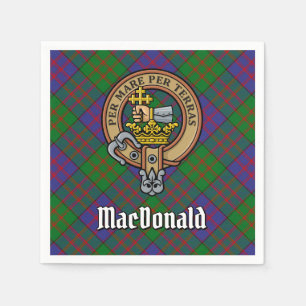 Clan MacDonald Wappen über Tartan Serviette
