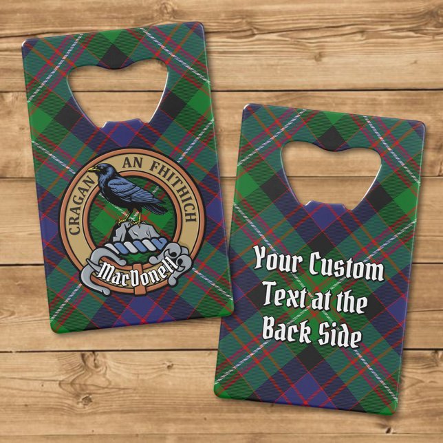 Clan MacDonell of Glengarry Crest over Tartan Geldbeutel Flaschenöffner (Von Creator hochgeladen)