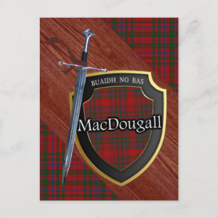 Clan MacDougall Tartan Sword & Shield Postkarte