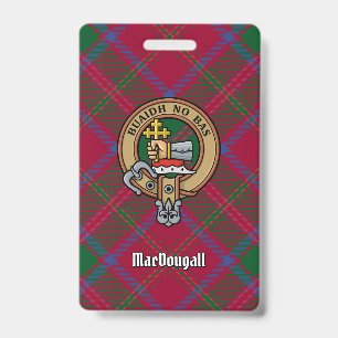 Clan MacDougall-Wappen über Tartan Ausweis
