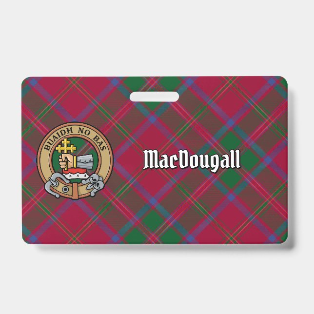 Clan MacDougall Wappen über Tartan Ausweis (Vorderseite)