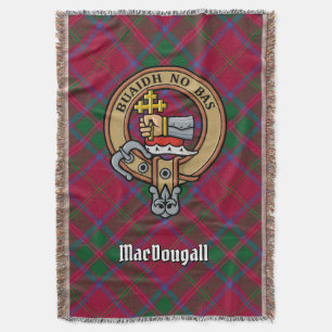 Clan MacDougall-Wappen über Tartan Decke