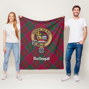 Clan MacDougall Wappen über Tartan Fleecedecke