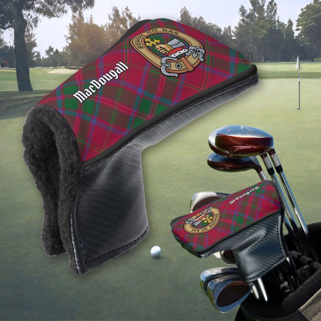 Clan MacDougall Wappen über Tartan Golf Headcover (Von Creator hochgeladen)