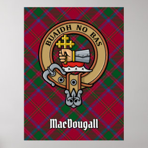 Clan MacDougall Wappen über Tartan Poster