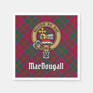 Clan MacDougall Wappen über Tartan Serviette