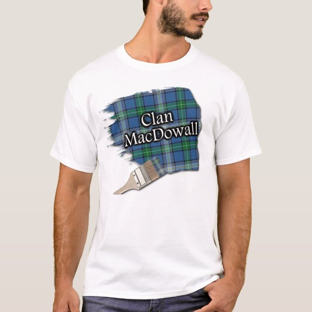 Clan MacDowall McDowell Tartan Paint Brush T-Shirt (Vorderseite)