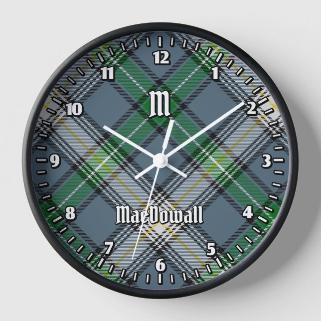 Clan MacDowall Tartan Uhr (Vorderseite)