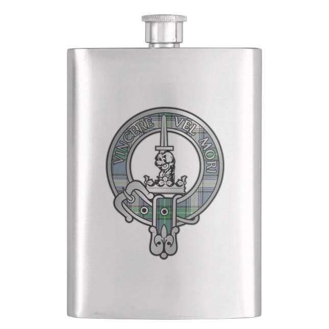 Clan MacDowall Wappen & Tartan Flask Flachmann (Vorderseite)