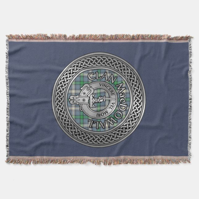 Clan MacDowall Wappen & Tartan Knot Decke (Vorderseite)
